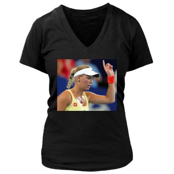 Caroline Wozniacki Women's Deep V-Neck TShirt