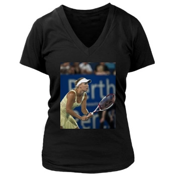 Caroline Wozniacki Women's Deep V-Neck TShirt