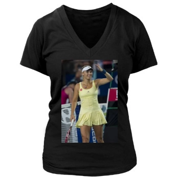 Caroline Wozniacki Women's Deep V-Neck TShirt