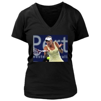 Caroline Wozniacki Women's Deep V-Neck TShirt