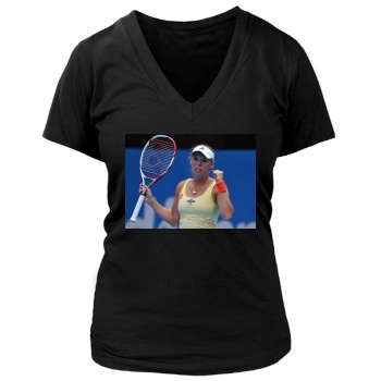 Caroline Wozniacki Women's Deep V-Neck TShirt