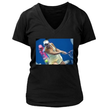 Caroline Wozniacki Women's Deep V-Neck TShirt