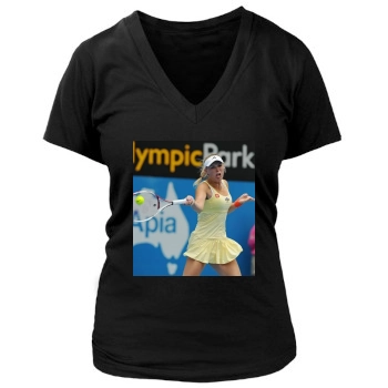 Caroline Wozniacki Women's Deep V-Neck TShirt