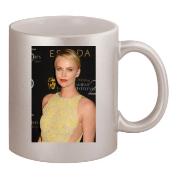 Charlize Theron 11oz Metallic Silver Mug