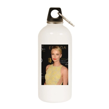 Charlize Theron White Water Bottle With Carabiner