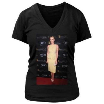 Charlize Theron Women's Deep V-Neck TShirt