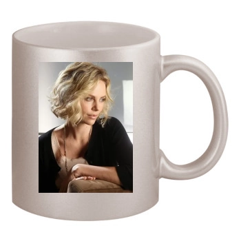 Charlize Theron 11oz Metallic Silver Mug