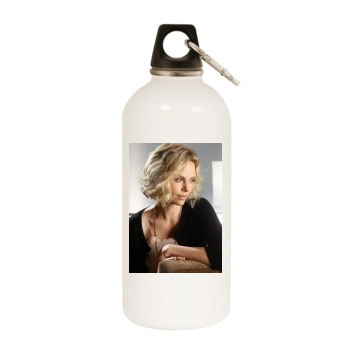 Charlize Theron White Water Bottle With Carabiner