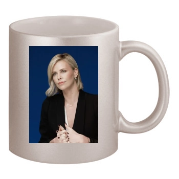 Charlize Theron 11oz Metallic Silver Mug