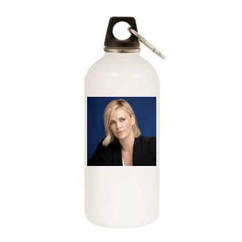 Charlize Theron White Water Bottle With Carabiner