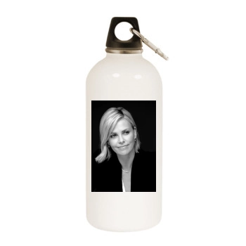 Charlize Theron White Water Bottle With Carabiner