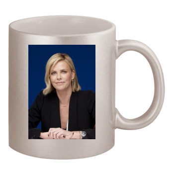 Charlize Theron 11oz Metallic Silver Mug