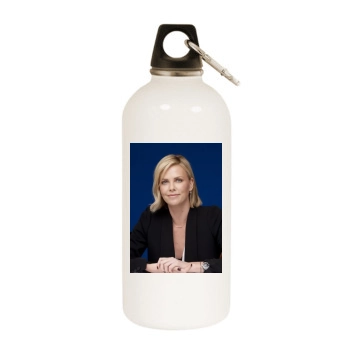 Charlize Theron White Water Bottle With Carabiner