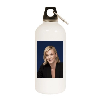 Charlize Theron White Water Bottle With Carabiner