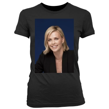 Charlize Theron Women's Junior Cut Crewneck T-Shirt