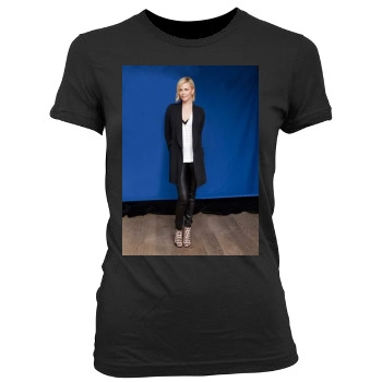 Charlize Theron Women's Junior Cut Crewneck T-Shirt