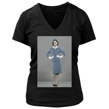 Christina Ricci Women's Deep V-Neck TShirt