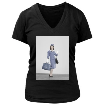 Christina Ricci Women's Deep V-Neck TShirt