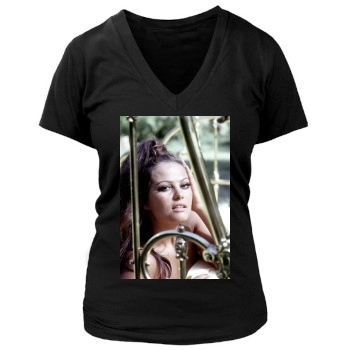 Claudia Cardinale Women's Deep V-Neck TShirt