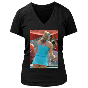 Daniela Hantuchova Women's Deep V-Neck TShirt