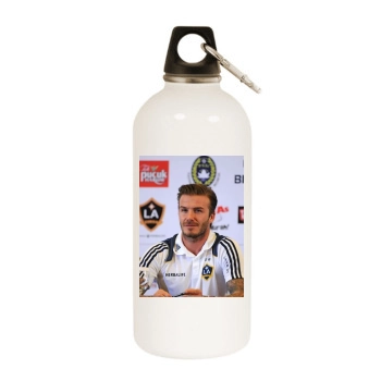 David Beckham White Water Bottle With Carabiner