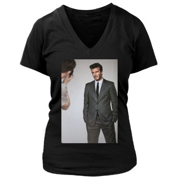 David Beckham Women's Deep V-Neck TShirt