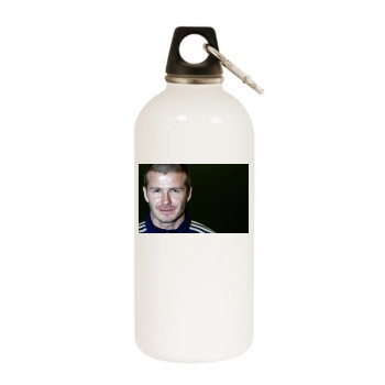 David Beckham White Water Bottle With Carabiner