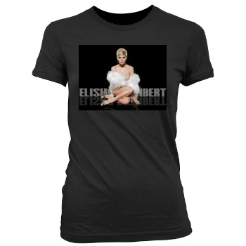 Elisha Cuthbert Women's Junior Cut Crewneck T-Shirt