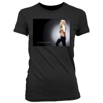 Elisha Cuthbert Women's Junior Cut Crewneck T-Shirt