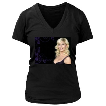 Elisha Cuthbert Women's Deep V-Neck TShirt