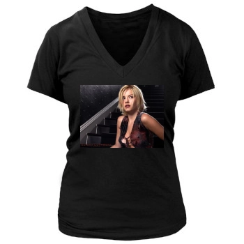 Elisha Cuthbert Women's Deep V-Neck TShirt