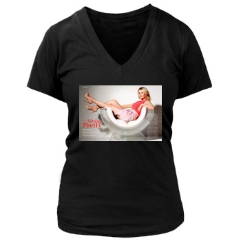 Elisha Cuthbert Women's Deep V-Neck TShirt