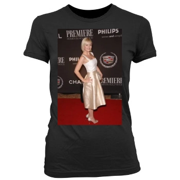 Elisha Cuthbert Women's Junior Cut Crewneck T-Shirt