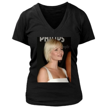 Elisha Cuthbert Women's Deep V-Neck TShirt