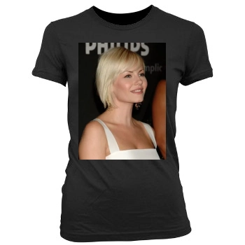 Elisha Cuthbert Women's Junior Cut Crewneck T-Shirt