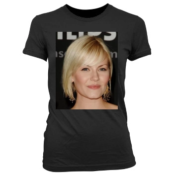 Elisha Cuthbert Women's Junior Cut Crewneck T-Shirt