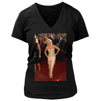 Elisha Cuthbert Women's Deep V-Neck TShirt