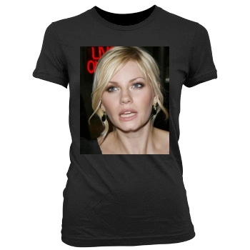 Elisha Cuthbert Women's Junior Cut Crewneck T-Shirt