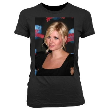 Elisha Cuthbert Women's Junior Cut Crewneck T-Shirt