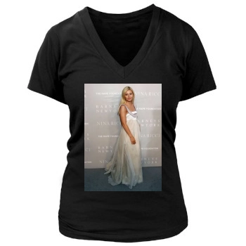 Elisha Cuthbert Women's Deep V-Neck TShirt