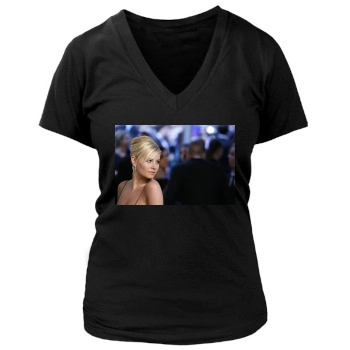 Elisha Cuthbert Women's Deep V-Neck TShirt