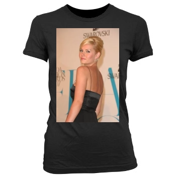 Elisha Cuthbert Women's Junior Cut Crewneck T-Shirt