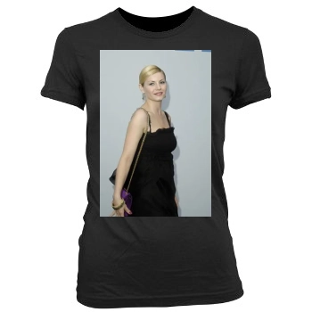 Elisha Cuthbert Women's Junior Cut Crewneck T-Shirt