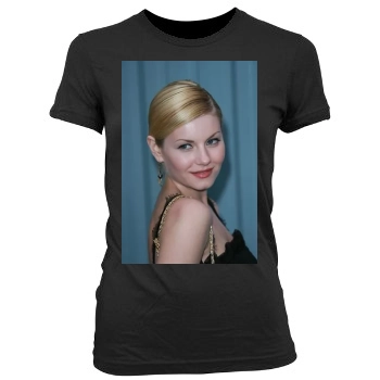 Elisha Cuthbert Women's Junior Cut Crewneck T-Shirt