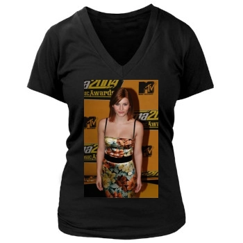 Elisha Cuthbert Women's Deep V-Neck TShirt