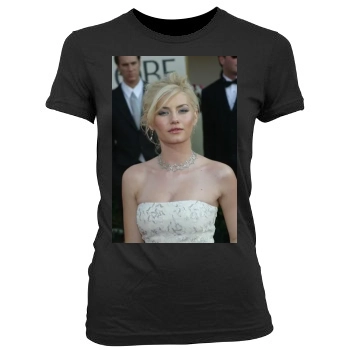 Elisha Cuthbert Women's Junior Cut Crewneck T-Shirt