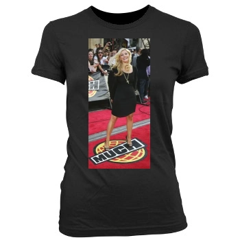 Elisha Cuthbert Women's Junior Cut Crewneck T-Shirt