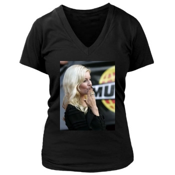 Elisha Cuthbert Women's Deep V-Neck TShirt