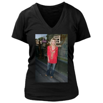 Elisha Cuthbert Women's Deep V-Neck TShirt