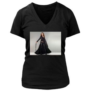 Eliza Dushku Women's Deep V-Neck TShirt